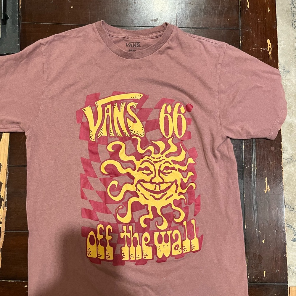 Vans Red Short Sleeve Tee with Psychedelic Graphic